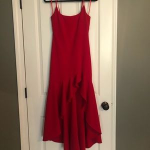 XS red Selfie Leslie emoji asymmetrical dress